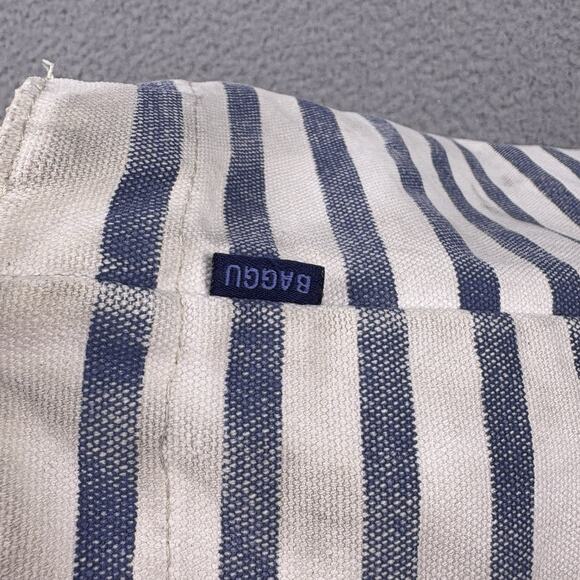 Baggu Tote Bag White Canvas Double Handle Nautical Sailor Stripe Shoulder - Picture 11 of 16